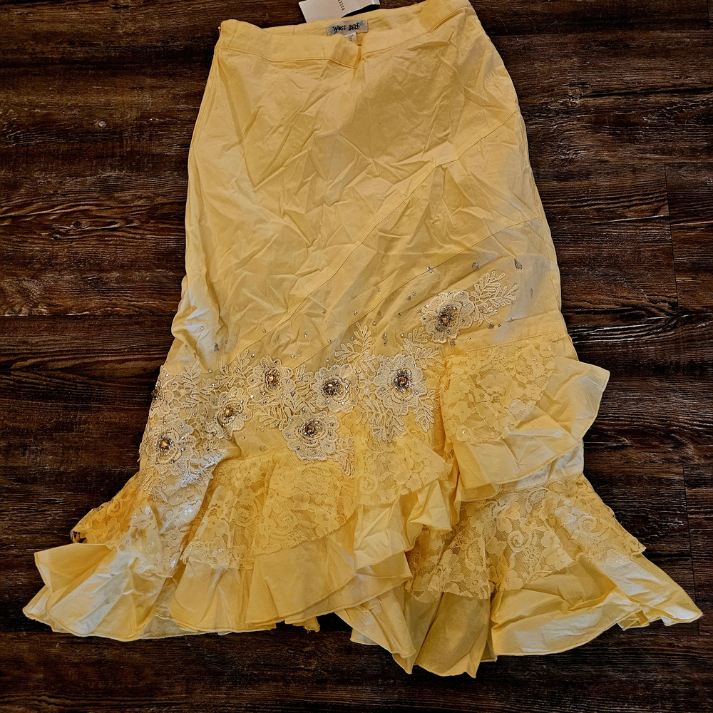 West 36th Beaded Yellow Fairy Skirt